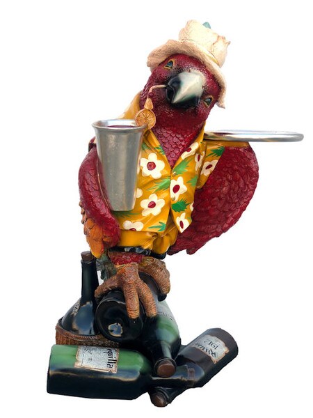 Statue Parrot Jimmy Buffet Fan tray butlers Serving Tray Margaritaville
